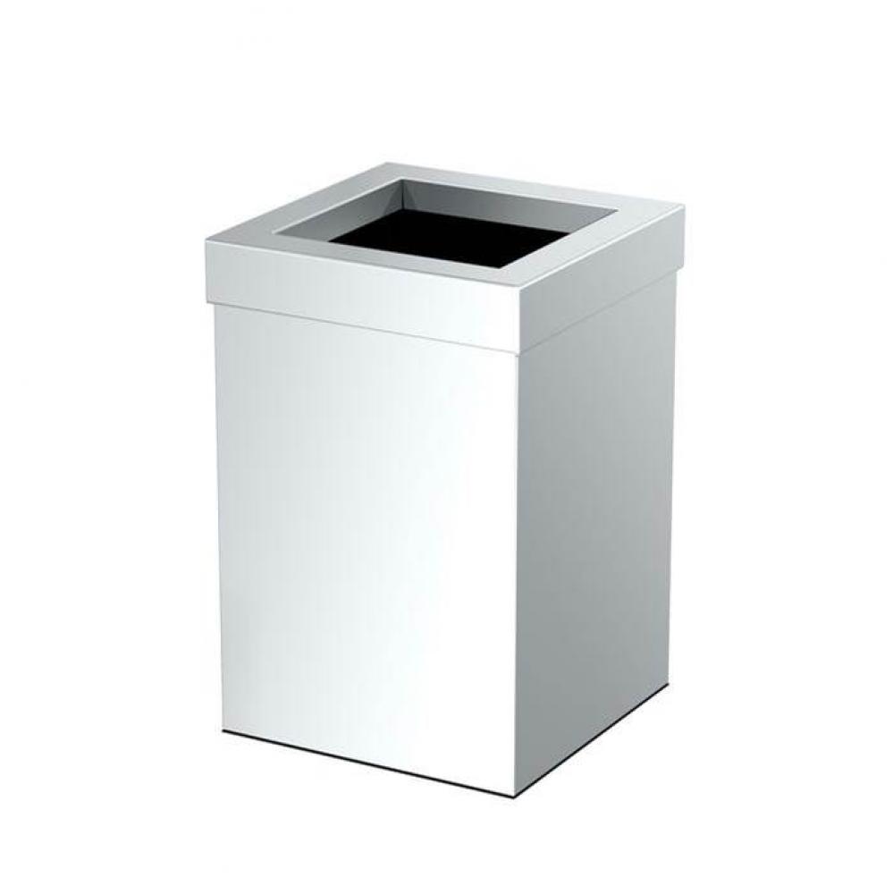 Wastebasket Square 11.875&apos;&apos;H, Chrome