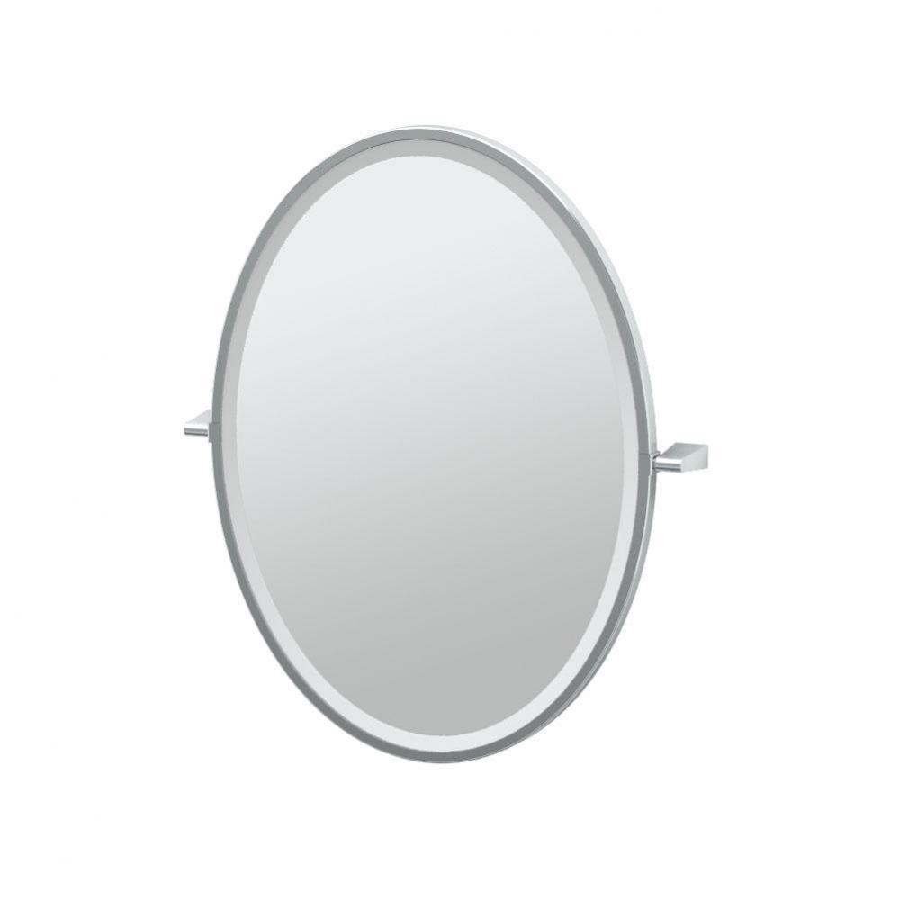 Bleu 27.5&apos;&apos;H Framed Oval Mirror Chrome