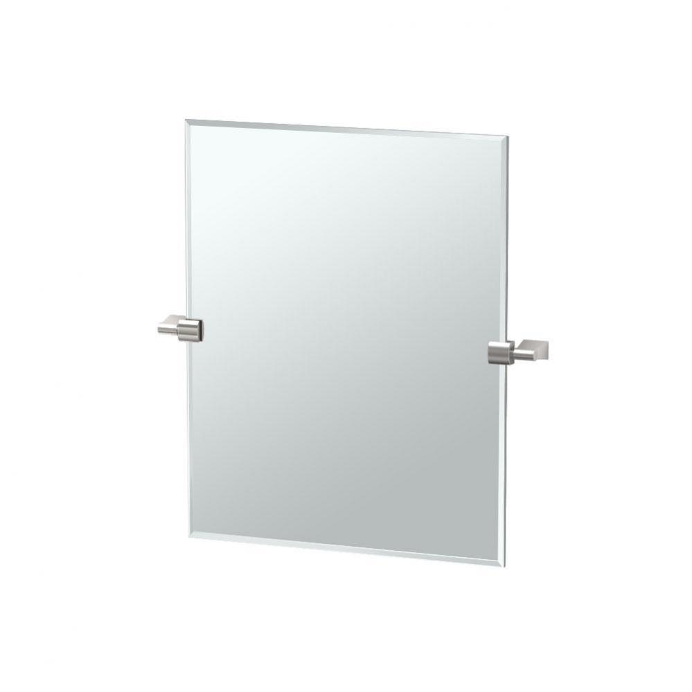 Bleu 24&apos;&apos;H Frameless Rectangle Mirror, Satin Nickel