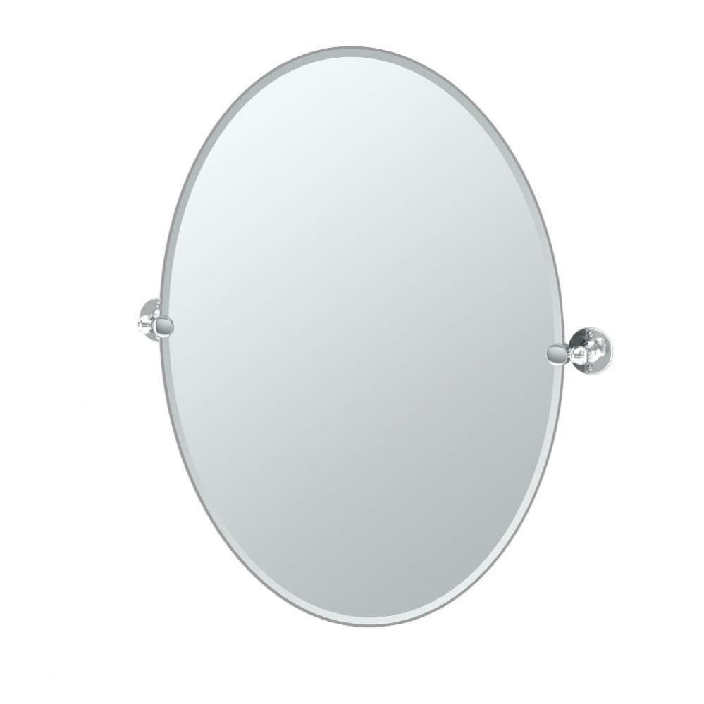 Cafe 32&apos;&apos;H Frameless Oval Mirror, Chrome