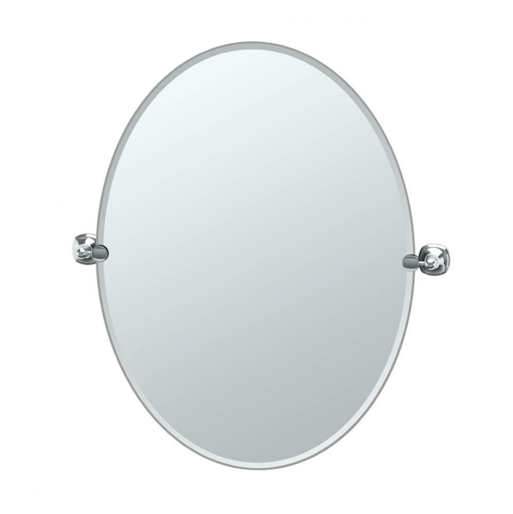 Lucerne 32&apos;&apos; H Frameless Oval Mirror, Chrome