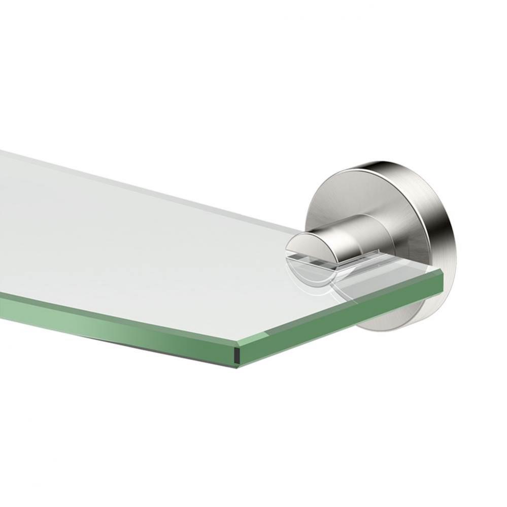 Glam Vanity Glass Shelf, Satin Nickel