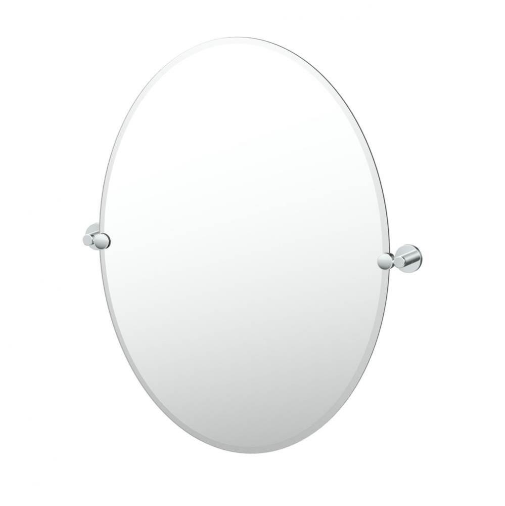 Reveal 32&apos;&apos;H Frameless Oval Mirror, Chrome