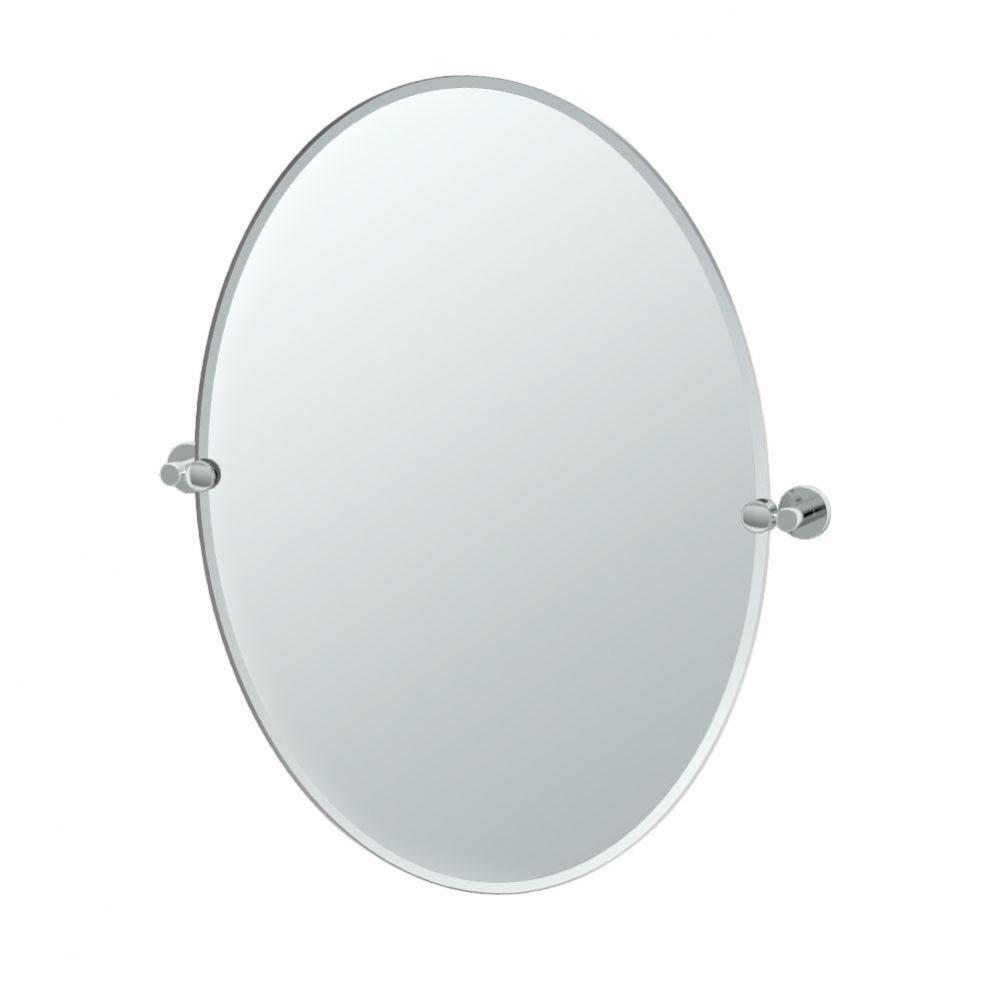 Channel 32&apos;&apos;H Frameless Oval Mirror, Chrome