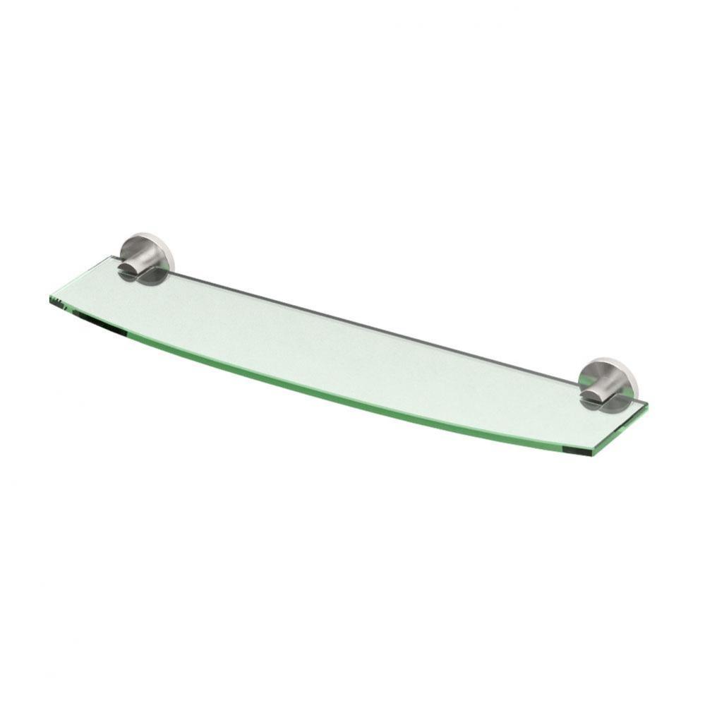 Channel Vanity Glass Shelf, Satin Nickel