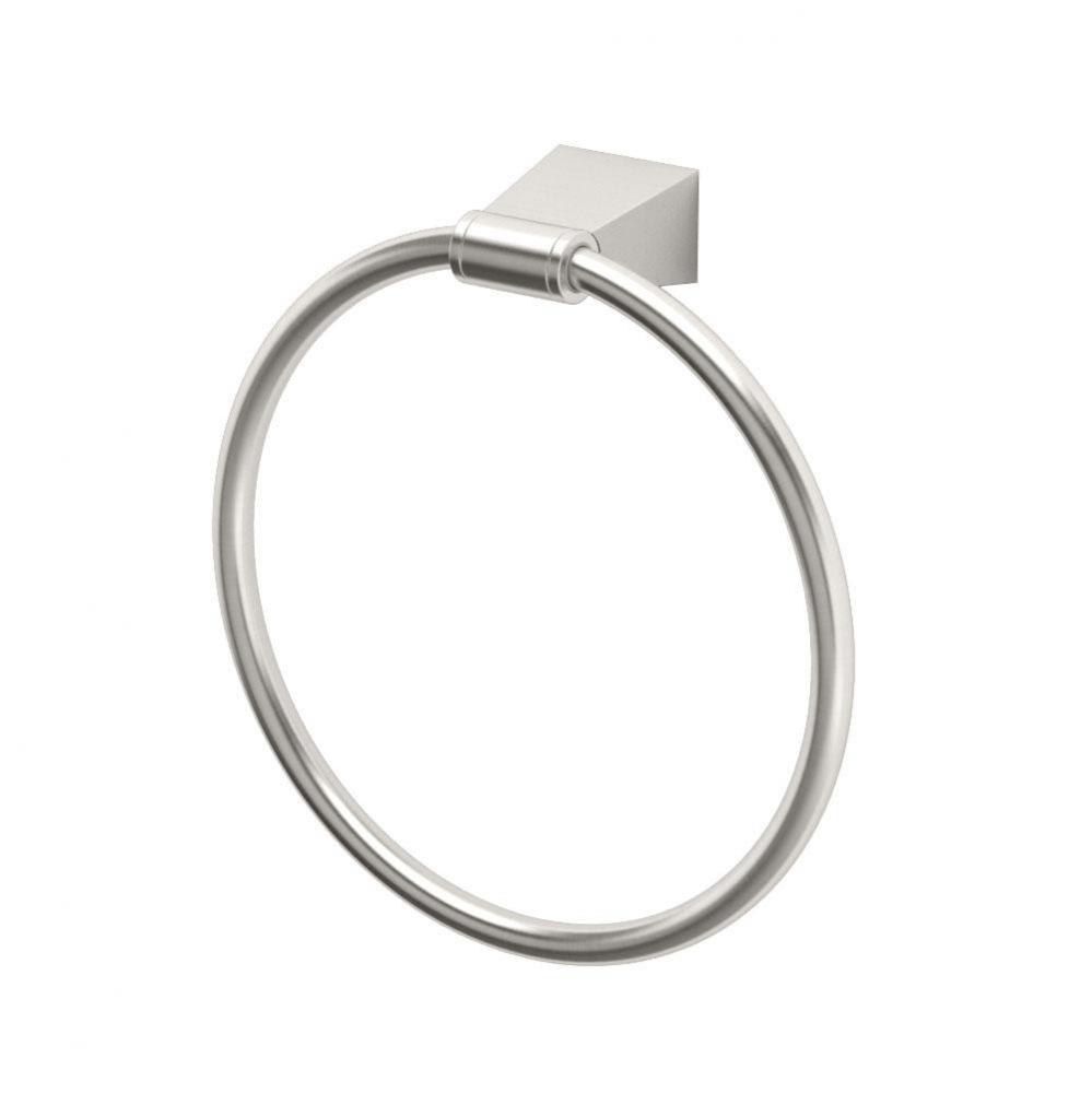 Bleu Towel Ring, Satin Nickel