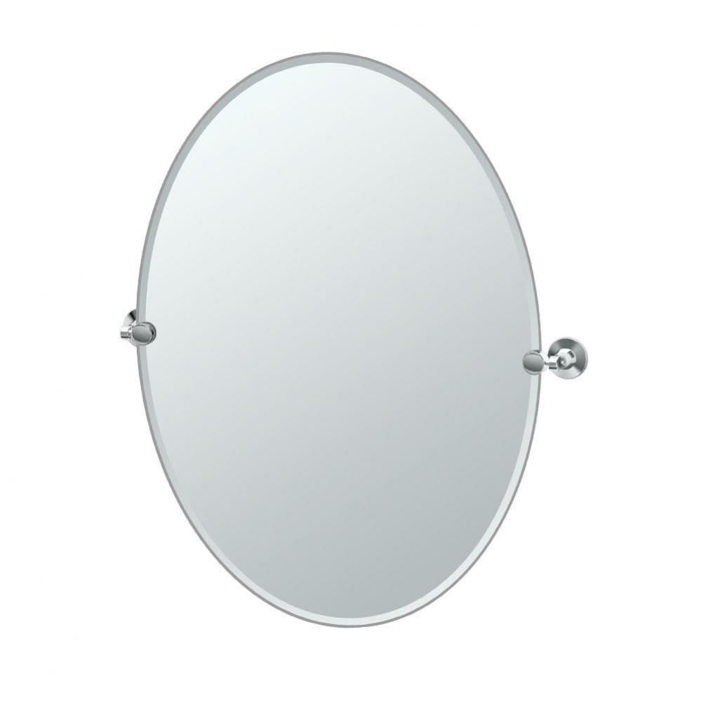 Max 32&apos;&apos;H Frameless Oval Mirror Chrome