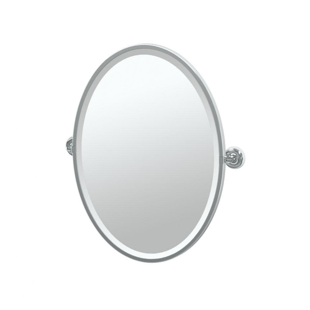 Designer II 27.5&apos;&apos; H Framed Oval Mirror, Chrome