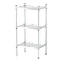 Gatco 1351 - Rectangular 3-Tier Glass Taboret, Chrome
