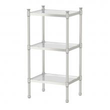 Gatco 1352 - Rectangular 3-Tier Glass Taboret, Satin Nickel