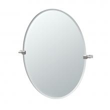 Gatco 4389LG - Bleu 32''H Frameless Oval Mirror, Satin Nickel