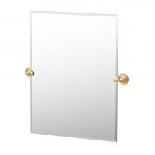 Gatco 5059SM - Designer II 24''H Frameless Rectangle Mirror Brushed Brass