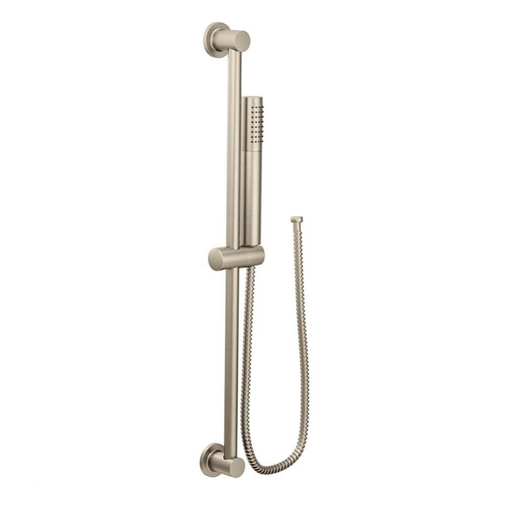 Modern Eco-Performance Handshower Handheld Shower with 30-Inch Slide Bar and 69-Inch Metal Hose, B