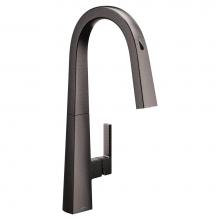 Moen S75005EVBLS - Nio Smart Faucet Touchless Pull Down Sprayer Kitchen Faucet with Voice Control and Power Boost, Bl