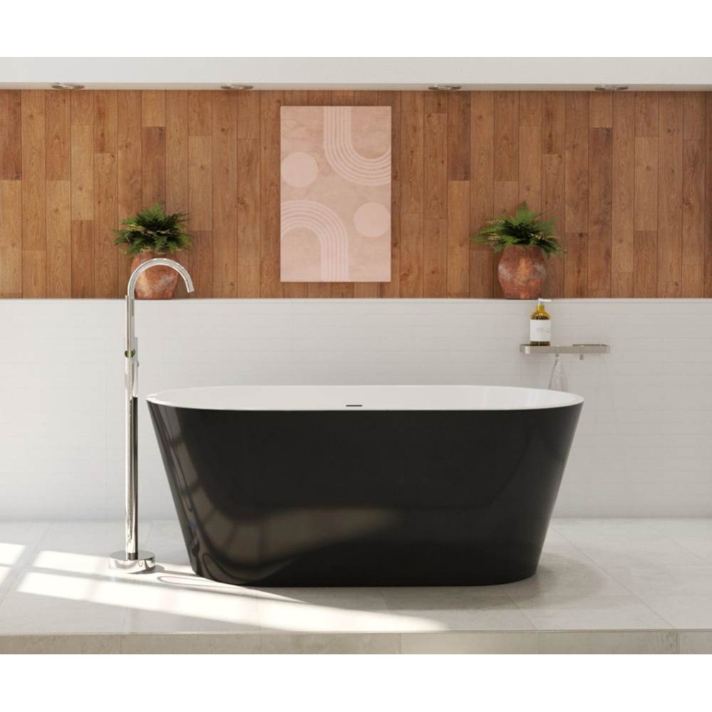 Calinda 60 x 30 Acrylic Freestanding Oval Center Drain Bathtub in Black