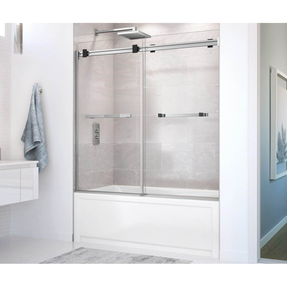 Duel 56-59 x 55.5 x 59 in. 8 mm Bypass Tub Door for Alcove Installation with Clear glass in Chrome