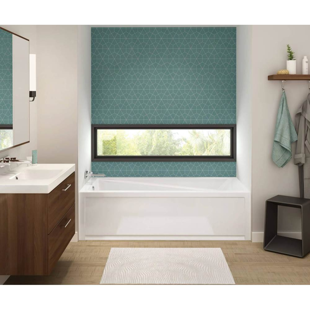 Exhibit 7232 IFS Acrylic Alcove Left-Hand Drain Whirlpool Bathtub in White