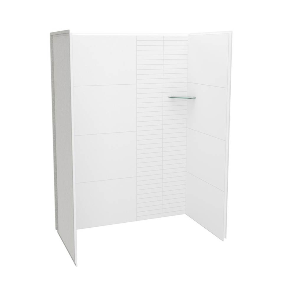 Utile 6036 Composite Direct-to-Stud Three-Piece Alcove Shower Wall Kit in Erosion Bora White