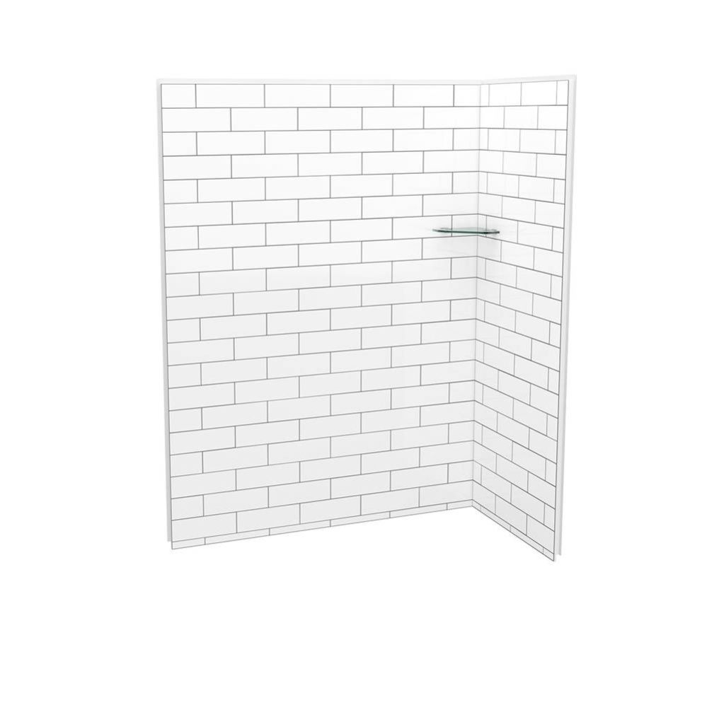 Utile 6032 Composite Direct-to-Stud Two-Piece Corner Shower Wall Kit in Metro Tux