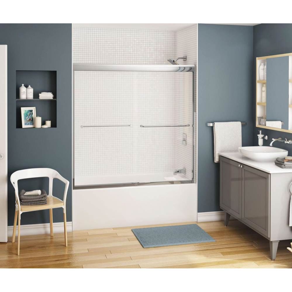 Kameleon SC 55-59 x 57 in. 8 mm Bypass Tub Door for Alcove Installation with Clear glass in Chrome