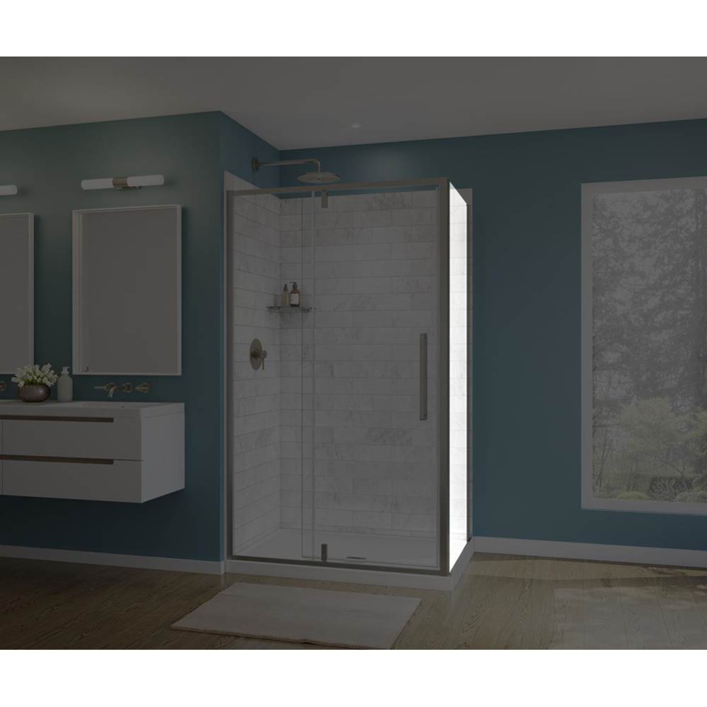 Uptown Return Panel for 36 in. Base with Clear glass in Brushed Nickel