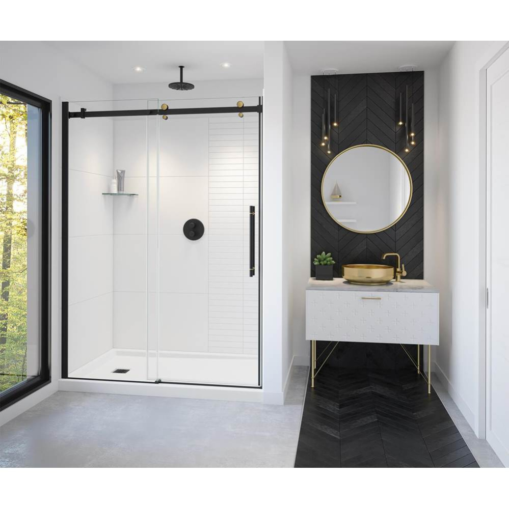 Vela 56.5-59 x 78.75 in. 8mm Sliding Shower Door for Alcove Installation with Clear glass in Matte