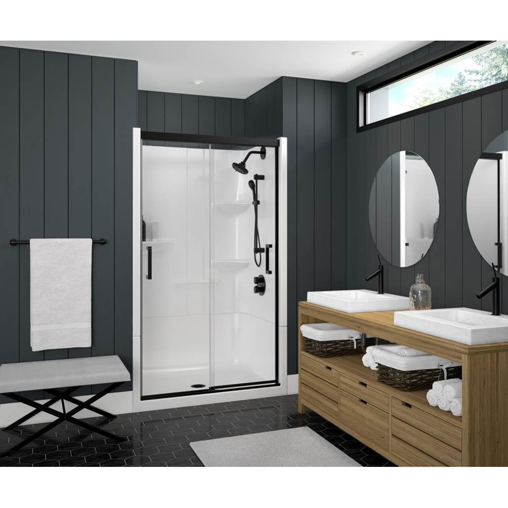 Incognito 74 39-42 x 74 in. 8mm Bypass Shower Door for Alcove Installation with Clear glass in Mat
