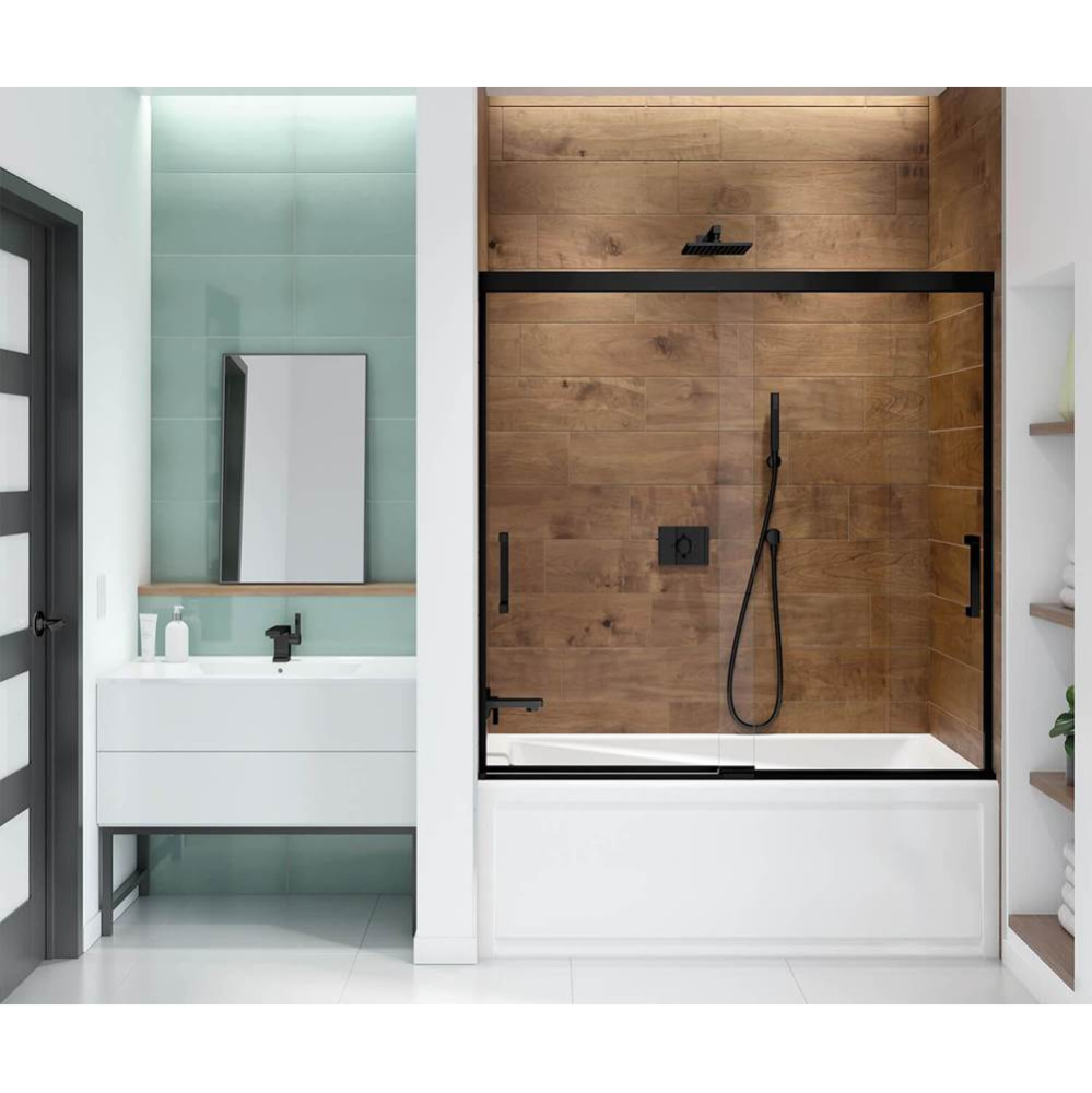 Incognito 57 56-59 x 56 3/4 in. 6mm Bypass Tub Door for Alcove Installation with Clear glass in Ma