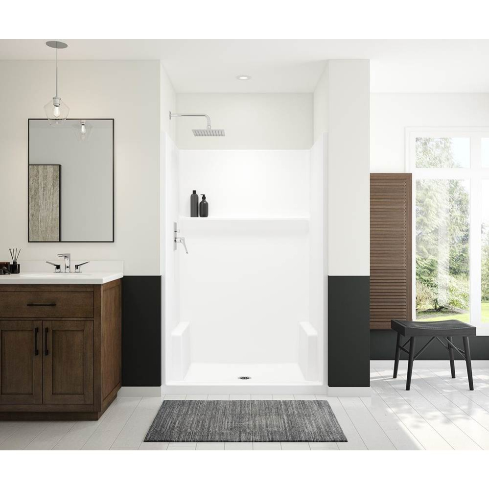 Icon SH4834X AFR AcrylX™ Alcove Center Drain One-piece Shower in White