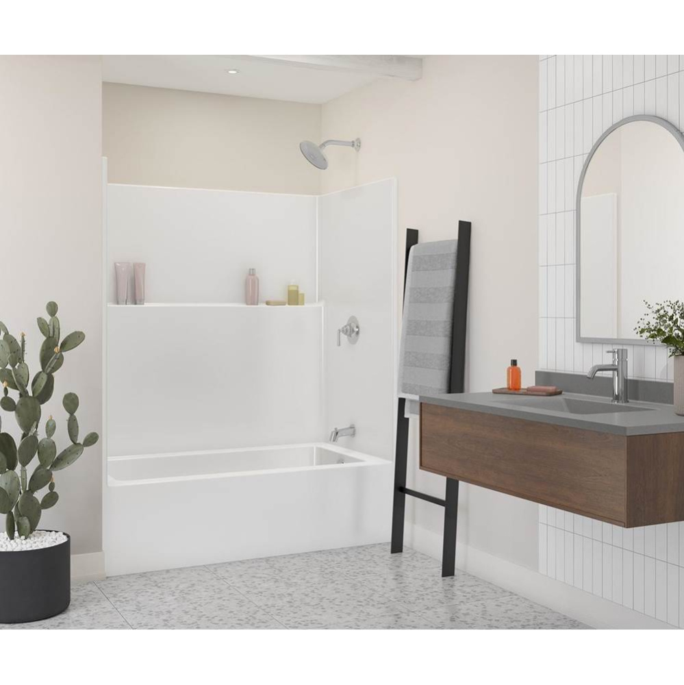 Icon TS6036 Acrylx Alcove Right Hand Drain One-Piece Tub Shower in White