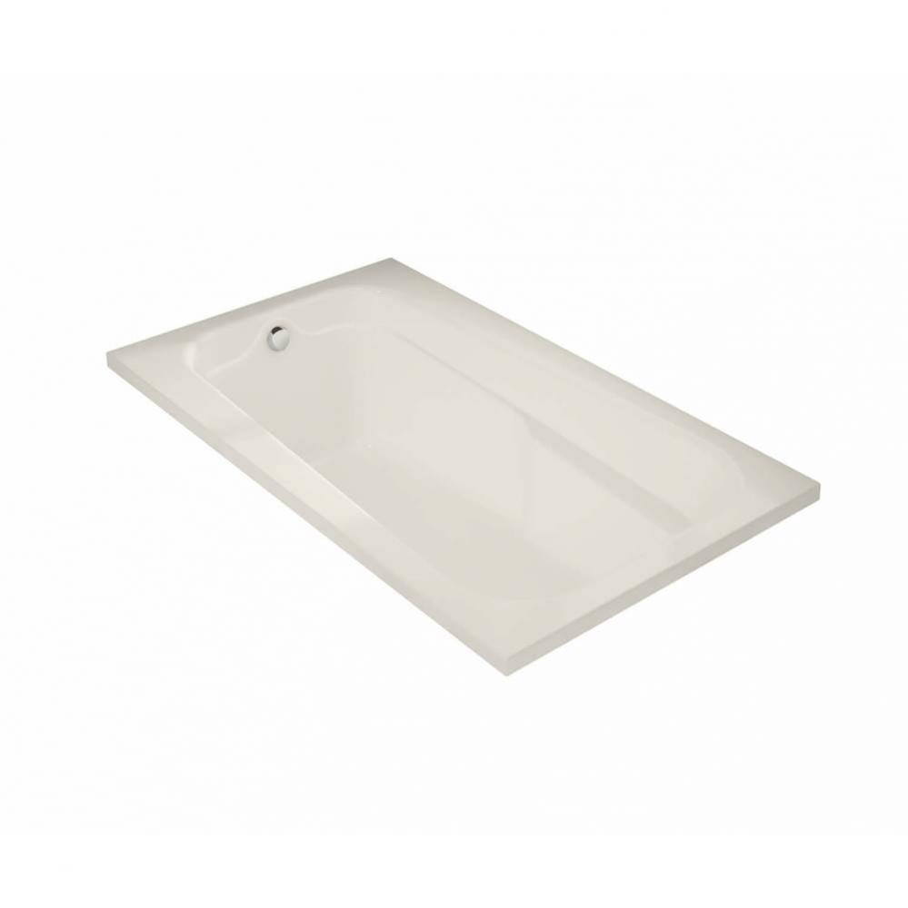 Tempest 59.875 in. x 35.75 in. Alcove Bathtub with Whirlpool System End Drain in Biscuit