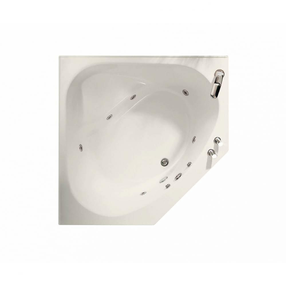Tandem 54.125 in. x 54.125 in. Corner Bathtub with Whirlpool System With tiling flange, Center Dra