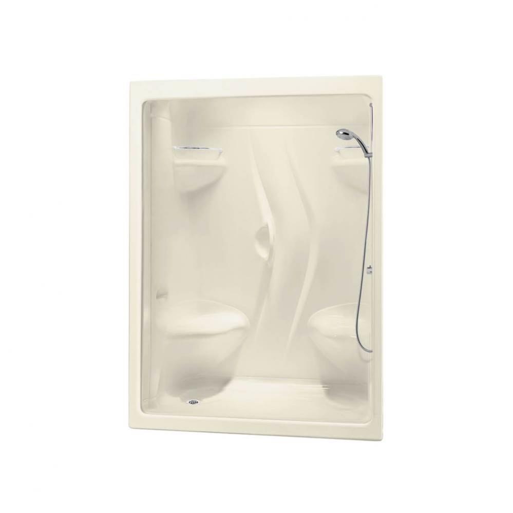 Stamina 60-I 59.5 in. x 35.75 in. x 85.25 in. 3-piece Shower with Two Seats, Left Drain in Bone