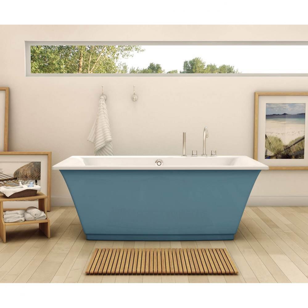 Optik F 66 in. x 36 in. Freestanding Bathtub with Center Drain in Glacier Blue