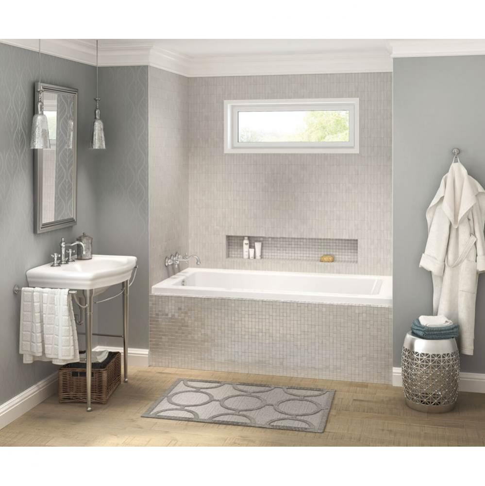 Pose IF 71.5 in. x 35.75 in. Alcove Bathtub with Left Drain in White