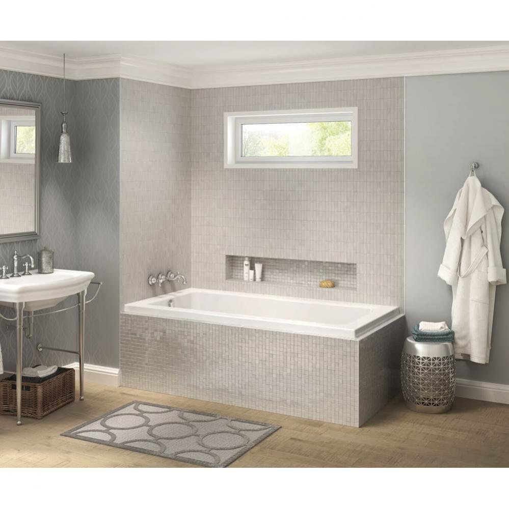 Pose IF 71.5 in. x 35.375 in. Corner Bathtub with Left Drain in White
