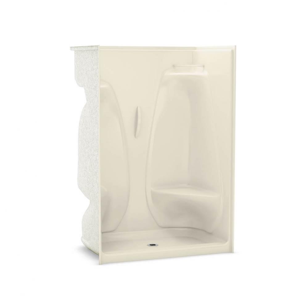 ACSH/RS/LS/NS-48 48 in. x 33.25 in. x 75 in. 1-piece Shower with Left Seat, Center Drain in Bone