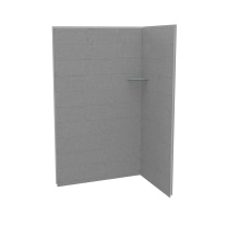 Maax 107462-305-517-000 - Utile 4836 Composite Direct-to-Stud Two-Piece Corner Shower Wall Kit in Factory Sleek Smoke