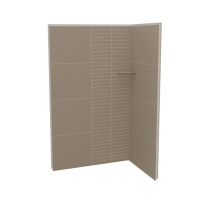 Maax 107462-306-512-000 - Utile 4836 Composite Direct-to-Stud Two-Piece Corner Shower Wall Kit in Erosion Taupe