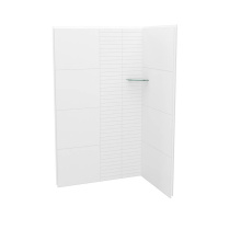 Maax 107462-306-513-000 - Utile 4836 Composite Direct-to-Stud Two-Piece Corner Shower Wall Kit in Erosion Bora White