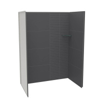 Maax 107464-306-515-000 - Utile 6036 Composite Direct-to-Stud Three-Piece Alcove Shower Wall Kit in Erosion Charcoal