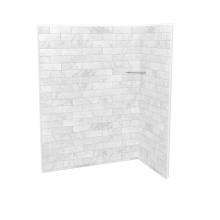 Maax 107465-307-508-000 - Utile 6032 Composite Direct-to-Stud Two-Piece Corner Shower Wall Kit in Marble Carrara