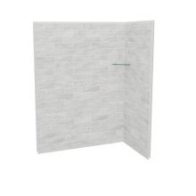 Maax 107466-312-504-000 - Utile 6036 Composite Direct-to-Stud Two-Piece Corner Shower Wall Kit in Organik Permafrost