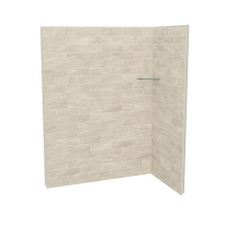 Maax 107466-312-507-000 - Utile 6036 Composite Direct-to-Stud Two-Piece Corner Shower Wall Kit in Organik Loam