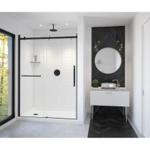 Maax 138475-900-360-000 - Vela 56.5-59 x 78.75 in. 8mm Sliding Shower Door with Towel Bar for Alcove Installation with Clear