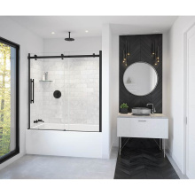 Maax 138480-900-340-000 - Vela 56.5-59 x 59 in. 8 mm Sliding Tub Door for Alcove Installation with Clear glass in Matte Blac