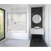 Maax 138485-900-084-000 - Vela 56.5-59 x 59 in. 8 mm Sliding Tub Door with Towel Bar for Alcove Installation with Clear glas
