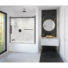 Maax 138485-900-380-000 - Vela 56.5-59 x 59 in. 8 mm Sliding Tub Door with Towel Bar for Alcove Installation with Clear glas