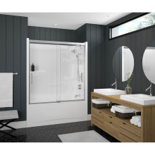 Maax 138522-900-084-000 - Incognito 57 51-54 x 56 3/4 in. 8mm Bypass Tub Door for Alcove Installation with Clear glass in Ch