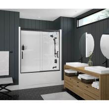 Maax 138522-900-340-000 - Incognito 57 51-54 x 56 3/4 in. 8mm Bypass Tub Door for Alcove Installation with Clear glass in Ma